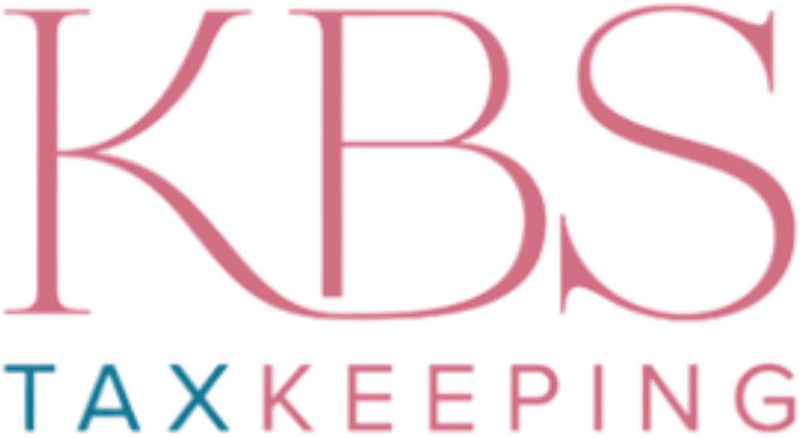 Logo with large pink letters "KBS" above smaller text, "TAXKEEPING," with "TAX" in blue and "KEEPING" in pink.